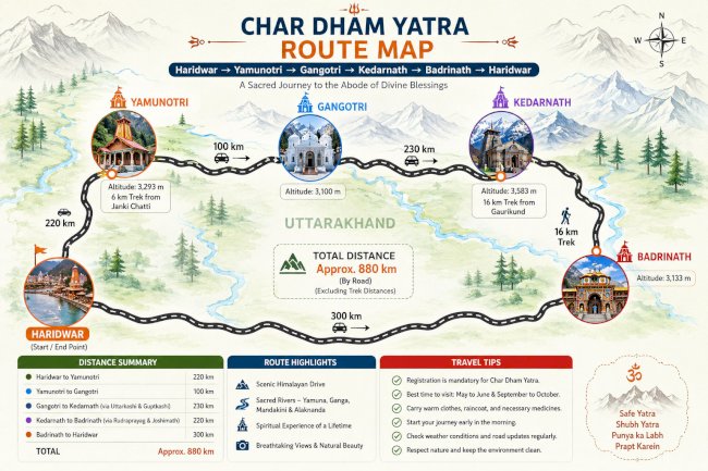Char Dham Yatra Complete Guide 2026: Route Map, Registration, Cost, Hotels & Travel Tips
